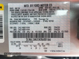 2019 Lincoln MKZ Hybrid Reserve II with VIN 3LN6L5MU5KR600166, listed as a Copart auction lot 45412170 with Not provided miles and Salvage title. Bid and sale history available at DreamBid. Image 10.