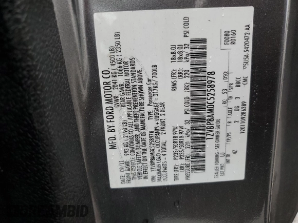 2012 Ford Mustang V6 Premium with VIN 1ZVBP8AM0C5258978, listed as a Copart auction lot 51780885 with 140,695 mi miles and Salvage Title. Bid and sale history available at carsss.com. Image 14.