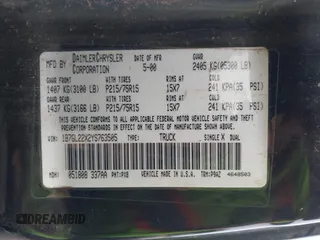 2000 Dodge Dakota with VIN 1B7GL22X2YS763505, listed as a IAAI auction lot 42608242 with 131,159 mi miles and . Bid and sale history available at DreamBid. Image 9.