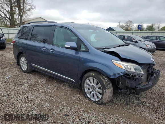 2017 Toyota Sienna XLE with VIN 5TDDZ3DC1HS175704, listed as a Copart auction lot 55289975 with 111,095 mi miles and Salvage Title. Bid and sale history available at DreamBid. Image 4.