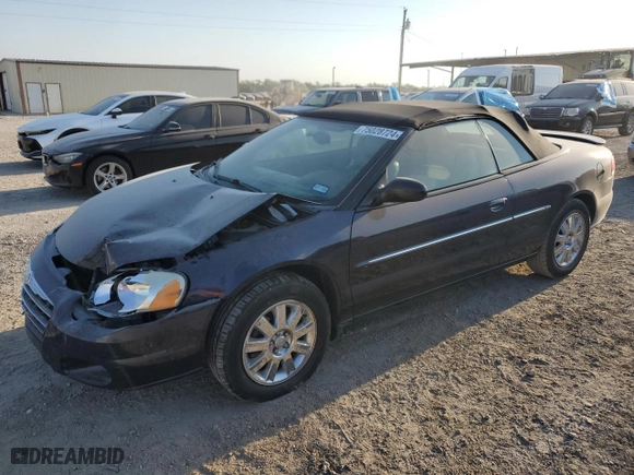 2004 Chrysler Sebring Limited with VIN 1C3EL65R24N103201, listed as a Copart auction lot 75028724 with 0 mi miles and Salvage Title. Bid and sale history available at carsss.com. Image 1.