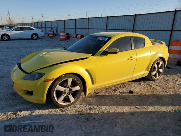 2004 Mazda RX-8 z VIN JM1FE17N640115680, wystawiony jako Copart lot #42156205 z przebiegiem 133 558 mil mil oraz Szkoda całkowita • Salvage title. Historia ofert i sprzedaży dostępna na DreamBid. Obrazek 1.