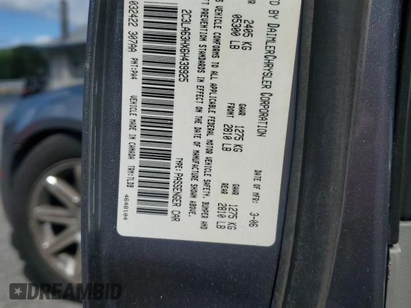2006 Chrysler 300 C z VIN 2C3LA63HX6H439925, wystawiony jako Copart lot #56059655 z przebiegiem 206 856 mil mil oraz Czysty tytuł • Clean title. Historia ofert i sprzedaży dostępna na DreamBid. Obrazek 12.
