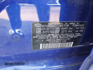 2021 Hyundai Ioniq SE with VIN KMHC65LD8MU252578, listed as a IAAI auction lot 40965612 with 25,384 mi miles and . Bid and sale history available at DreamBid. Image 9.