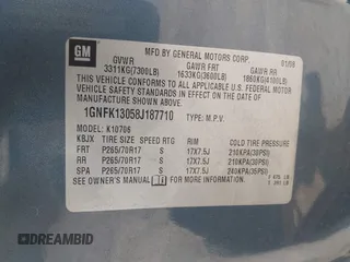 2008 Chevrolet Tahoe 3LT with VIN 1GNFK13058J187710, listed as a IAAI auction lot 42073592 with 166,173 mi miles and . Bid and sale history available at DreamBid. Image 9.