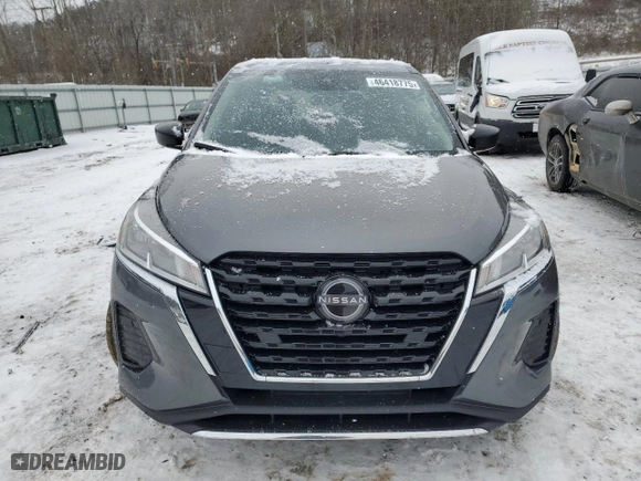 2022 Nissan Kicks S with VIN 3N1CP5BV4NL484380, listed as a Copart auction lot 46418775 with 0 mi miles and Salvage Title. Bid and sale history available at carsss.com. Image 5.