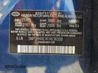 2015 Hyundai Elantra SE z VIN 5NPDH4AE4FH636508, wystawiony jako Copart lot #58807875 z przebiegiem 129 065 mil mil oraz Szkoda całkowita • Salvage title. Historia ofert i sprzedaży dostępna na DreamBid. Obrazek 12.