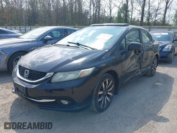 2015 Honda Civic Sedan EX-L with VIN 2HGFB2F93FH502464, listed as a IAAI auction lot 41956027 with 210,489 mi miles. Bid and sale history available at carsss.com. Image 17.