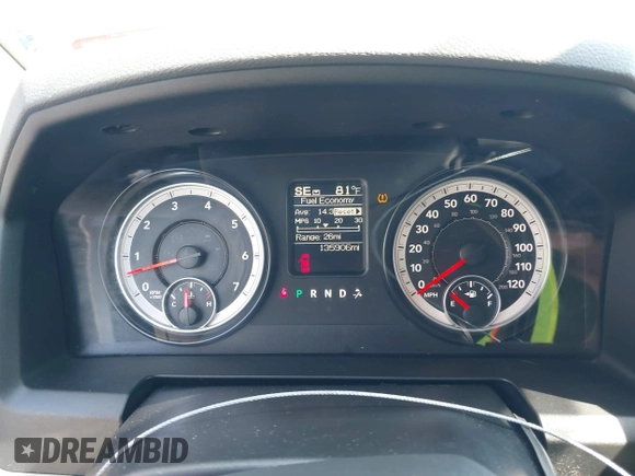 2014 Ram 1500 Express with VIN 1C6RR7KT0ES232436, listed as a IAAI auction lot 40307437 with 135,906 mi miles. Bid and sale history available at carsss.com. Image 7.
