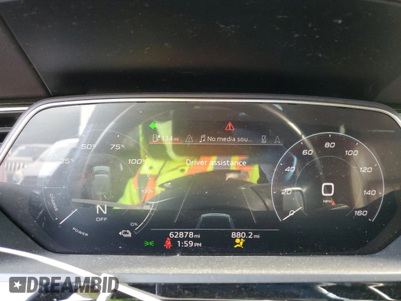 2022 Audi e-tron Premium with VIN WA1AAAGE7NB005033, listed as a Copart auction lot 83364684 with 62,878 mi miles and Salvage Title. Bid and sale history available at DreamBid. Image 9.