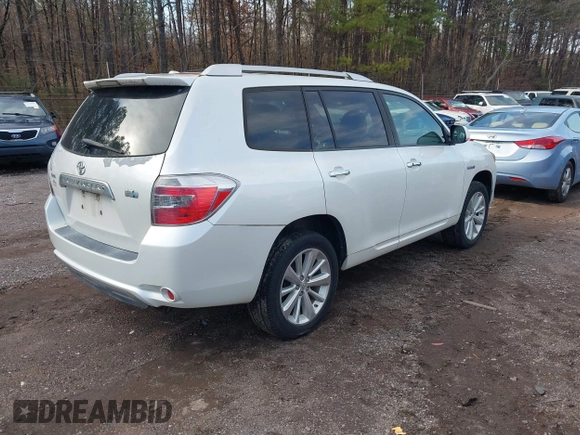 2009 Toyota Highlander Hybrid with VIN JTEEW41A192031712, listed as a IAAI auction lot 41577398 with 126,805 mi miles. Bid and sale history available at carsss.com. Image 4.