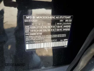 2023 Mercedes-Benz EQB 300 z VIN W1N9M0KB8PN066800, wystawiony jako Copart lot #57055895 z przebiegiem 1561 mil mil oraz Szkody całkowita. Historia ofert i sprzedaży dostępna na DreamBid. Obrazek 13.