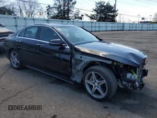 2017 Mercedes-Benz C 300 with VIN 55SWF4KBXHU202385, listed as a Copart auction lot 53499935 with 57,685 mi miles and Salvage Title. Bid and sale history available at DreamBid. Image 4.