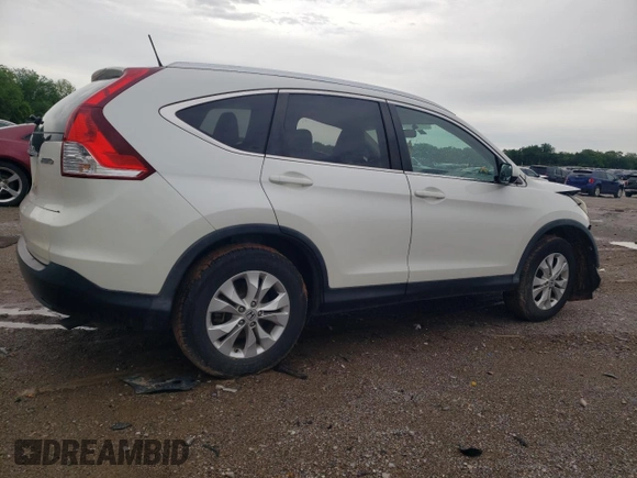 2013 Honda CR-V EX-L z VIN 5J6RM4H77DL001777, wystawiony jako Copart lot #54986735 z przebiegiem 157 113 mil mil oraz Szkody całkowita. Historia ofert i sprzedaży dostępna na DreamBid. Obrazek 3.