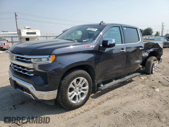 2023 Chevrolet Silverado 1500 LTZ with VIN 1GCUDGED4PZ295216, listed as a Copart auction lot 69863734 with 16,468 mi miles and Salvage Title. Bid and sale history available at carsss.com. Image 1.