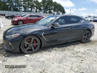 2019 Genesis G70 Advanced with VIN KMTG34LE1KU032358, listed as a Copart auction lot 58317885 with 87,894 mi miles and Salvage title. Bid and sale history available at DreamBid. Image 1.