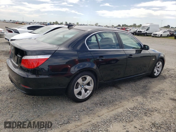 2008 BMW 5 Series 528i with VIN WBANU53558C115067, listed as a Copart auction lot 52243555 with 206,026 mi miles and Clean Title. Bid and sale history available at carsss.com. Image 3.