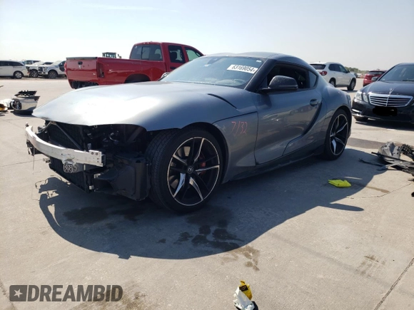 2021 Toyota GR Supra 3.0 with VIN WZ1DB0C01MW038946, listed as a Copart auction lot 63169054 with 46,321 mi miles and Salvage Title. Bid and sale history available at carsss.com. Image 1.
