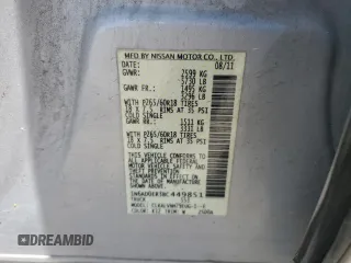 2011 Nissan Frontier SL with VIN 1N6AD0ER3BC449851, listed as a Copart auction lot 61001375 with 254,759 mi miles and Salvage title. Bid and sale history available at DreamBid. Image 12.