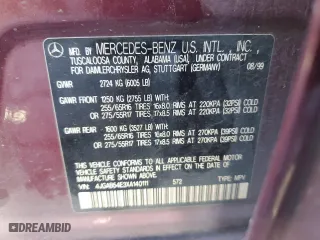 1999 Mercedes-Benz M-Class with VIN 4JGAB54E3XA140111, listed as a Copart auction lot 81330924 with 237,646 mi miles and Salvage Title. Bid and sale history available at carsss.com. Image 12.