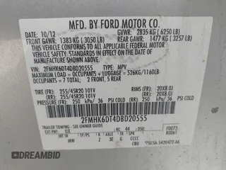 2013 Ford Flex Limited z VIN 2FMHK6DT4DBD20555, wystawiony jako IAAI lot #42182228 z przebiegiem 147 997 mil mil oraz . Historia ofert i sprzedaży dostępna na DreamBid. Obrazek 9.