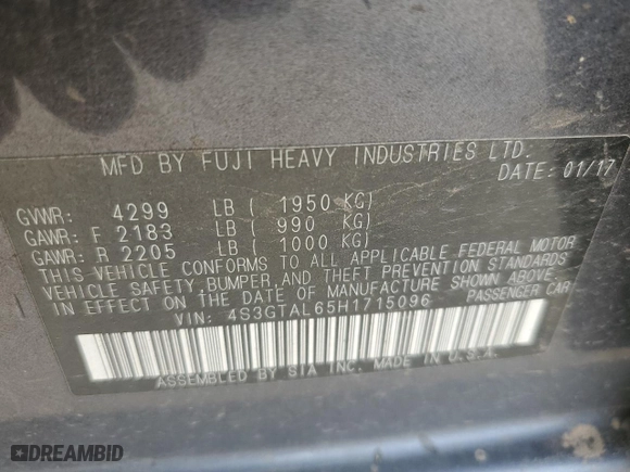2017 Subaru Impreza Sport with VIN 4S3GTAL65H1715096, listed as a Copart auction lot 78367674 with 109,762 mi miles and Salvage Title. Bid and sale history available at carsss.com. Image 14.