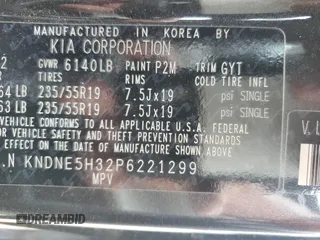 2023 Kia Carnival SX Prestige with VIN KNDNE5H32P6221299, listed as a Copart auction lot 45847354 with 20,669 mi miles and Salvage Title. Bid and sale history available at carsss.com. Image 16.