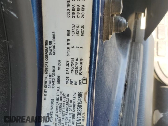 2006 Hummer H3 with VIN 5GTDN136268194509, listed as a Copart auction lot 88749515 with 187,831 mi miles and Salvage Title. Bid and sale history available at DreamBid. Image 15.