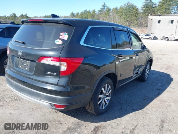 2019 Honda Pilot EX-L with VIN 5FNYF6H53KB007940, listed as a IAAI auction lot 38969204 with 52,677 mi miles. Bid and sale history available at carsss.com. Image 4.