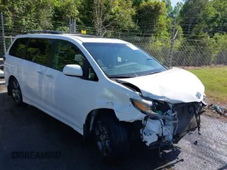 2015 Toyota Sienna SE with VIN 5TDXK3DC0FS657546, listed as a IAAI auction lot 42183750 with 137,157 mi miles and . Bid and sale history available at DreamBid. Image 1.