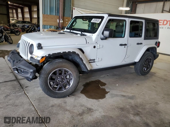 2021 Jeep Wrangler Unlimited 80th Anniversary z VIN 1C4HJXDG4MW636892, wystawiony jako Copart lot #63508455 z przebiegiem 29 208 mil mil oraz Szkoda całkowita • Salvage title. Historia ofert i sprzedaży dostępna na DreamBid. Obrazek 1.