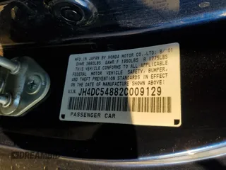 2002 Acura RSX Auto with VIN JH4DC54882C009129, listed as a Copart auction lot 82793244 with 182,269 mi miles and Salvage Title. Bid and sale history available at carsss.com. Image 14.