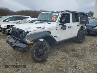 2022 Jeep Wrangler Unlimited Sport with VIN 1C4HJXDG8NW139975, listed as a Copart auction lot 43939515 with 59,812 mi miles and Salvage Title. Bid and sale history available at DreamBid. Image 1.