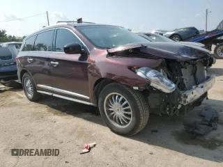2013 Infiniti JX35 with VIN 5N1AL0MM0DC311047, listed as a Copart auction lot 65071224 with 187,856 mi miles and Salvage Title. Bid and sale history available at carsss.com. Image 4.