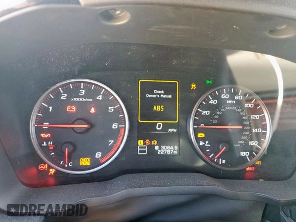 2022 Subaru WRX with VIN JF1VBAA64N9027221, listed as a Copart auction lot 56985005 with 22,787 mi miles and Salvage title. Bid and sale history available at DreamBid. Image 9.