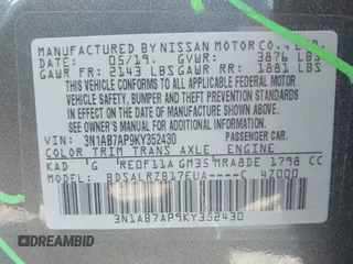 2019 Nissan Sentra S z VIN 3N1AB7AP9KY352430, wystawiony jako IAAI lot #42018960 z przebiegiem 77 266 mil mil oraz . Historia ofert i sprzedaży dostępna na DreamBid. Obrazek 9.