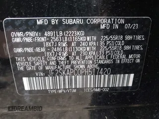 2023 Subaru Forester Limited with VIN JF2SKAPC0PH517420, listed as a IAAI auction lot 42502337 with 16,754 mi miles and . Bid and sale history available at DreamBid. Image 9.