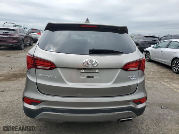 2017 Hyundai Santa Fe Sport 2.4L with VIN 5XYZTDLB1HG418494, listed as a Copart auction lot 53933345 with 120,282 mi miles and Salvage Title. Bid and sale history available at carsss.com. Image 6.
