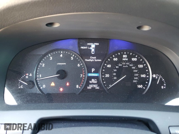 2014 Lexus LS 460 L with VIN JTHGL5EF6E5053021, listed as a Copart auction lot 53910455 with 187,907 mi miles and Salvage title. Bid and sale history available at DreamBid. Image 9.