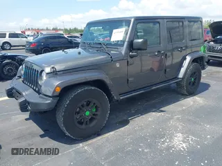 2017 Jeep Wrangler Unlimited Sahara with VIN 1C4BJWEG2HL612421, listed as a IAAI auction lot 42355409 with 81,708 mi miles and . Bid and sale history available at DreamBid. Image 17.