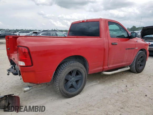 2012 Ram 1500 Express with VIN 3C6JD6AT4CG201072, listed as a Copart auction lot 60130655 with 147,324 mi miles and Salvage title. Bid and sale history available at DreamBid. Image 3.