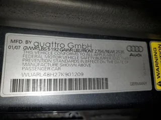 2007 Audi S4 with VIN WUARL48H27K901209, listed as a Copart auction lot 70796354 with 65,403 mi miles and Clean Title. Bid and sale history available at carsss.com. Image 12.