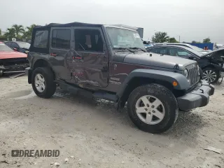2017 Jeep Wrangler Unlimited Sport with VIN 1C4HJWDG5HL597733, listed as a Copart auction lot 59278195 with 99,156 mi miles and Salvage title. Bid and sale history available at DreamBid. Image 4.