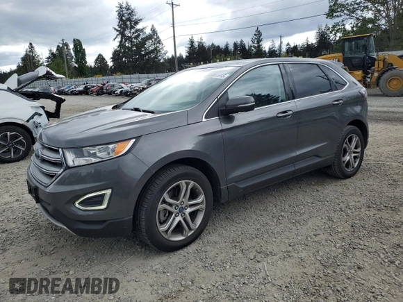 2015 Ford Edge Titanium z VIN 2FMTK4K84FBB09582, wystawiony jako Copart lot #55801915 z przebiegiem 72 533 mil mil oraz Szkoda całkowita • Salvage title. Historia ofert i sprzedaży dostępna na DreamBid. Obrazek 1.