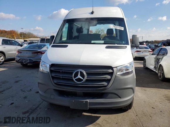 2021 Mercedes-Benz Sprinter Cargo with VIN W1Y4EBHY3MT057270, listed as a Copart auction lot 74331543 with 24,446 mi miles and . Bid and sale history available at carsss.com. Image 5.