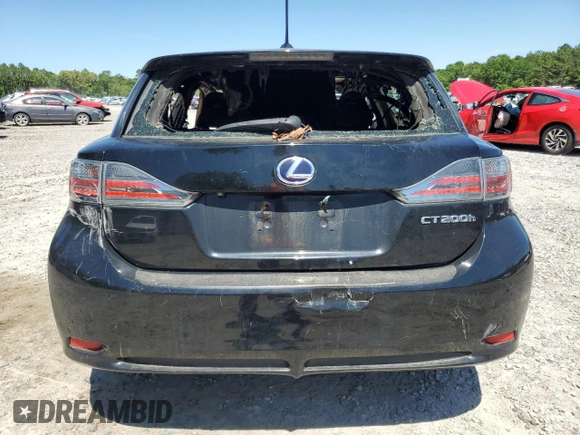 2012 Lexus CT 200h with VIN JTHKD5BH1C2081837, listed as a Copart auction lot 55655115 with Not provided miles and Salvage title. Bid and sale history available at DreamBid. Image 6.