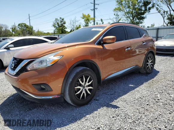 2016 Nissan Murano SV z VIN 5N1AZ2MG1GN145845, wystawiony jako Copart lot #53583945 z przebiegiem 104 065 mil mil oraz Szkoda całkowita • Salvage title. Historia ofert i sprzedaży dostępna na DreamBid. Obrazek 1.