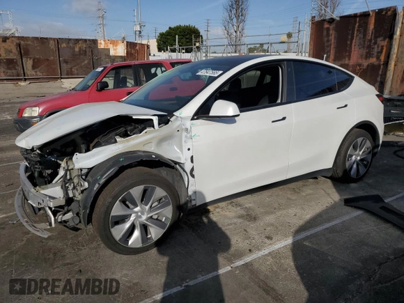 2023 Tesla Model Y Long Range with VIN 7SAYGAEE7PF619170, listed as a Copart auction lot 47647585 with 35,674 mi miles and Salvage Title. Bid and sale history available at DreamBid. Image 1.