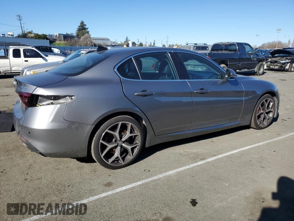 2021 Alfa Romeo Giulia Ti Sport with VIN ZARFAMBN9M7648222, listed as a Copart auction lot 42215985 with 50,861 mi miles and Salvage title. Bid and sale history available at DreamBid. Image 3.