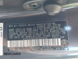 2009 Toyota Matrix S with VIN 2T1LE40E29C002546, listed as a IAAI auction lot 42674485 with 190,917 mi miles and . Bid and sale history available at DreamBid. Image 9.